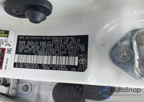 2016 Toyota Corolla Le из США, поврежденный, VIN 2T1BURHEXGC709701